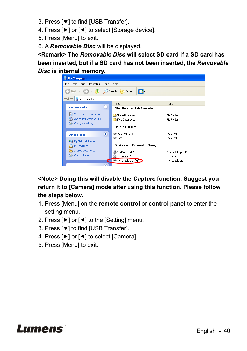 Lumens Technology DC265 User Manual | Page 41 / 44