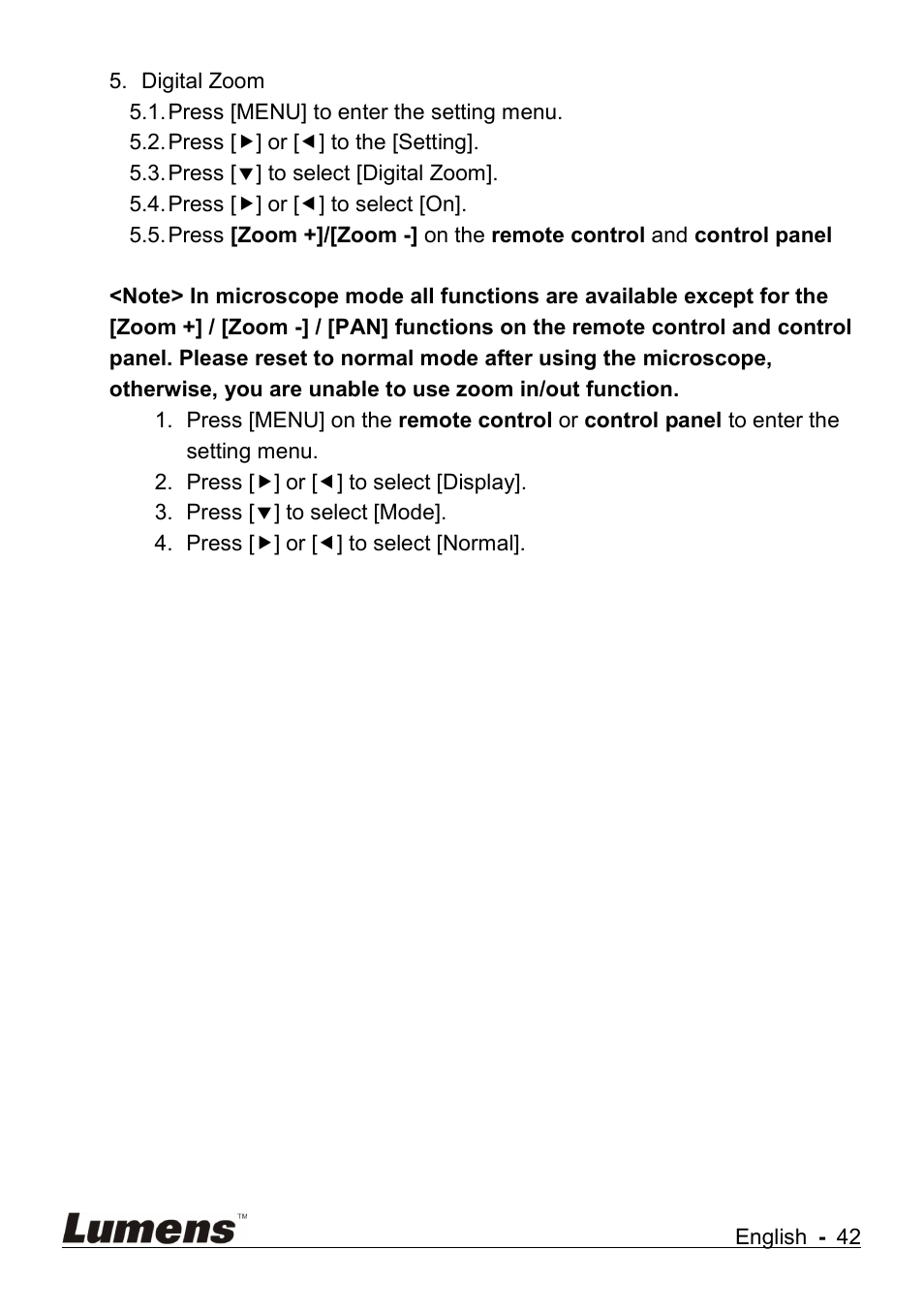 Lumens Technology DC265 User Manual | Page 43 / 44