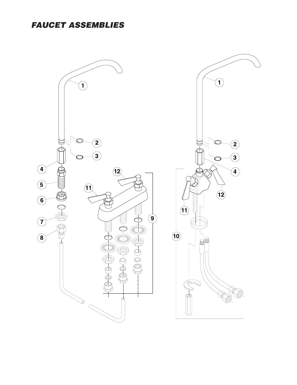 Faucet assemblies | Cleveland Range SD-1600-K1220 User Manual | Page 12 / 23