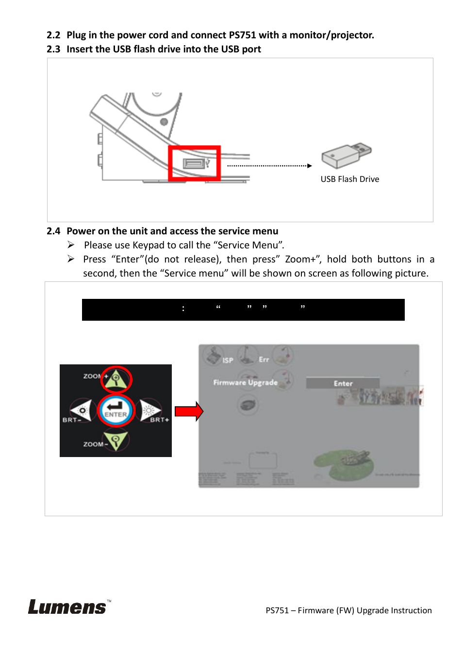 Lumens Technology PS751 Firmware Upgrade Instruction User Manual | Page 2 / 8