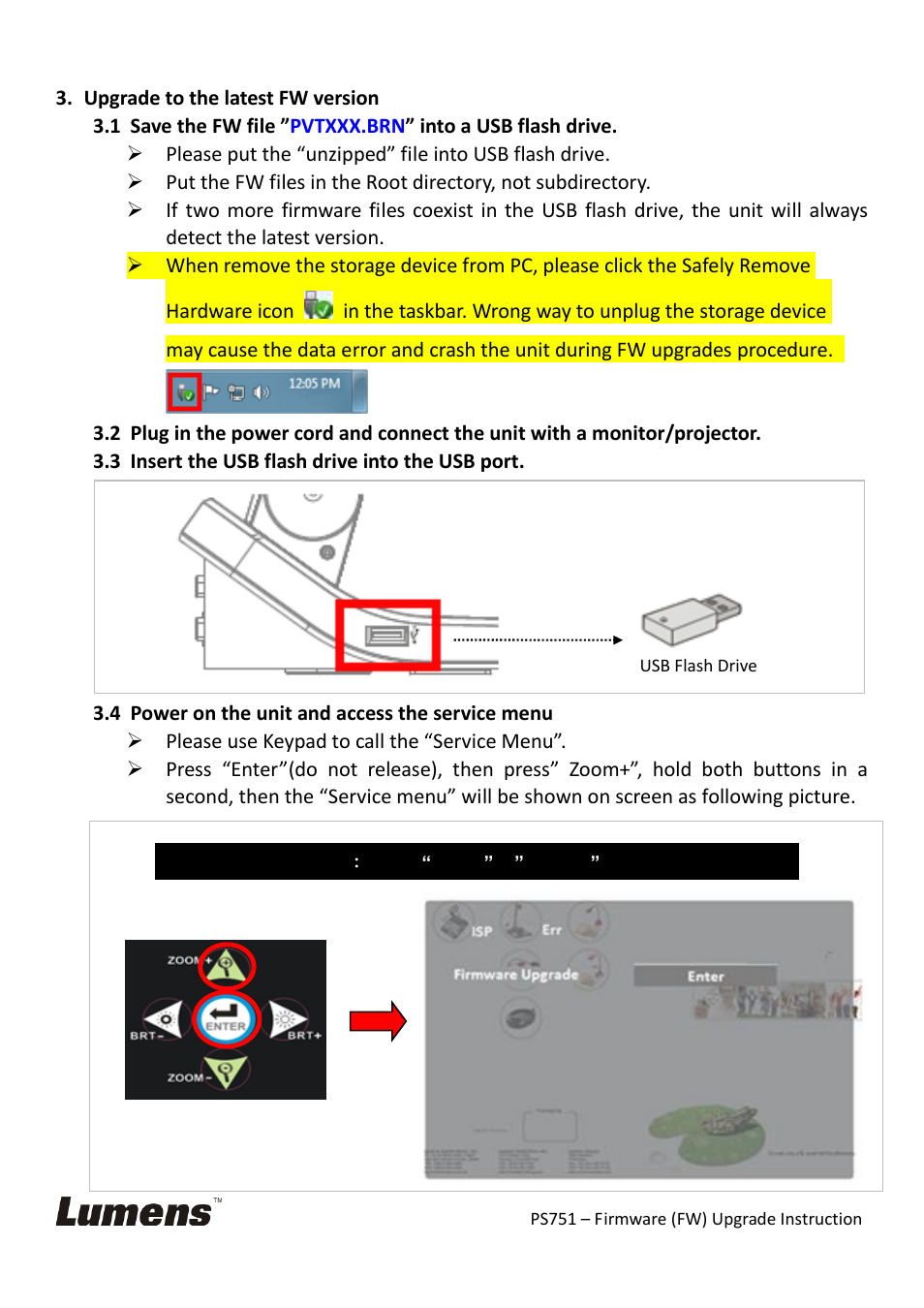 Lumens Technology PS751 Firmware Upgrade Instruction User Manual | Page 6 / 8