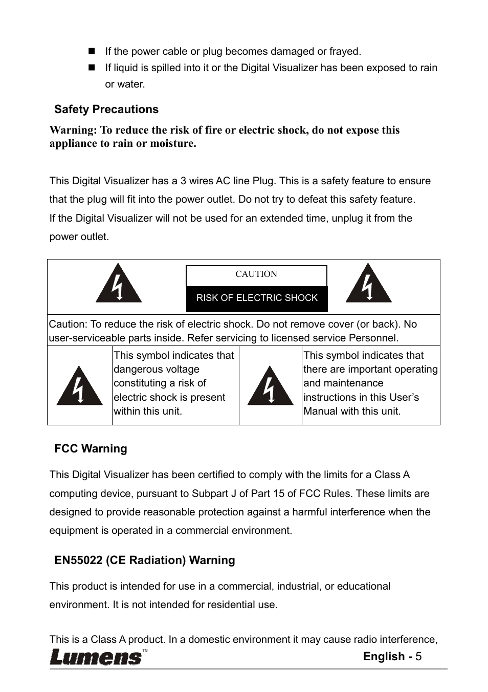 Lumens Technology PS400 User Manual | Page 6 / 23