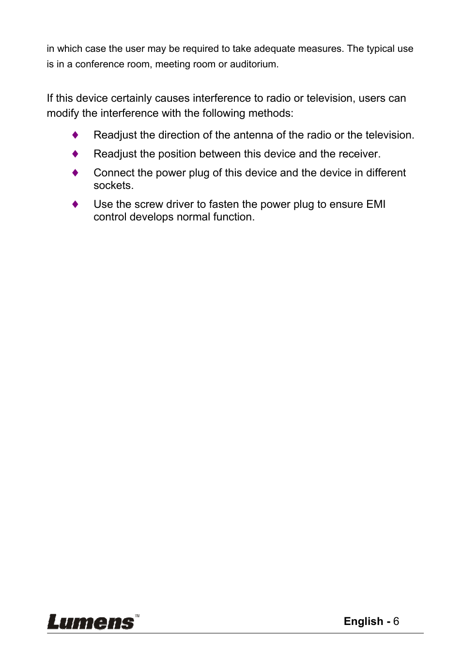 Lumens Technology PS400 User Manual | Page 7 / 23