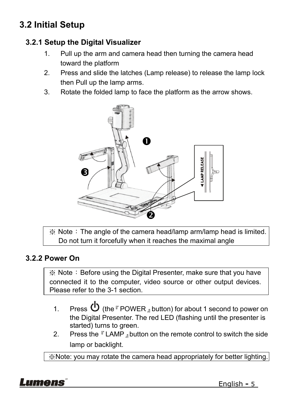 2 initial setup | Lumens Technology PS600 Quick Start User Manual | Page 5 / 8