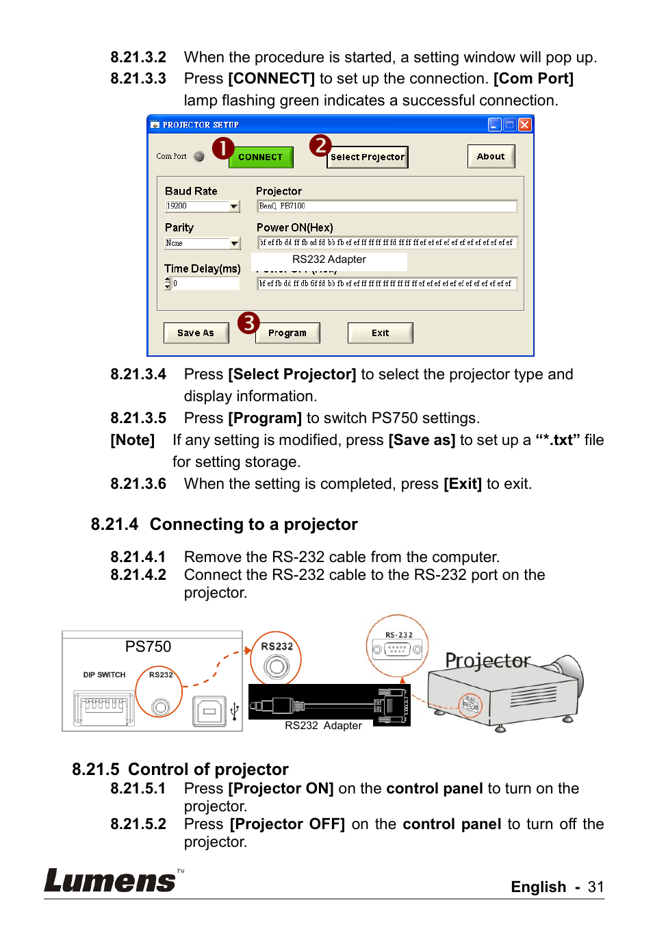 Lumens Technology PS750 User Manual | Page 32 / 44