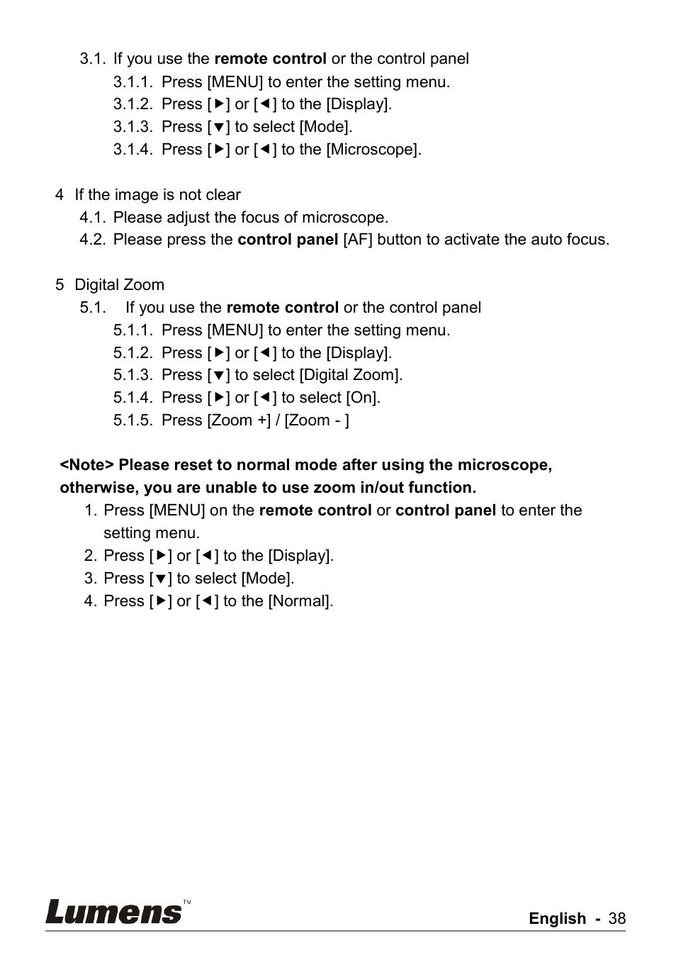 Lumens Technology PS750 User Manual | Page 39 / 44