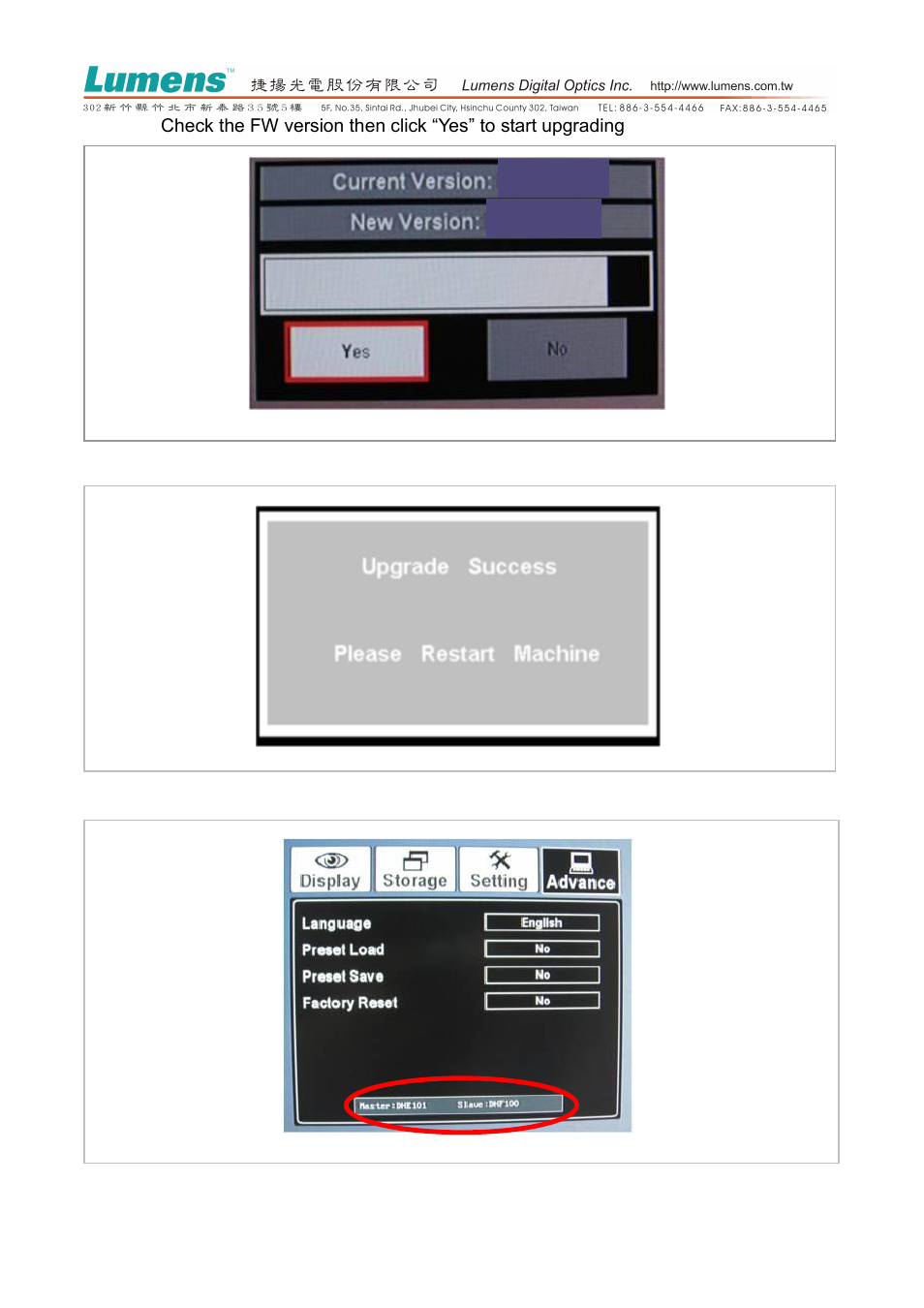 Lumens Technology PS750 Firmware Upgrade Instruction User Manual | Page 2 / 3