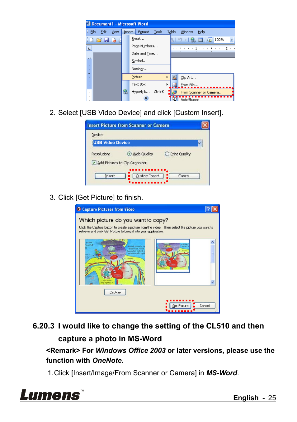 Lumens Technology CL510 User Manual | Page 26 / 42