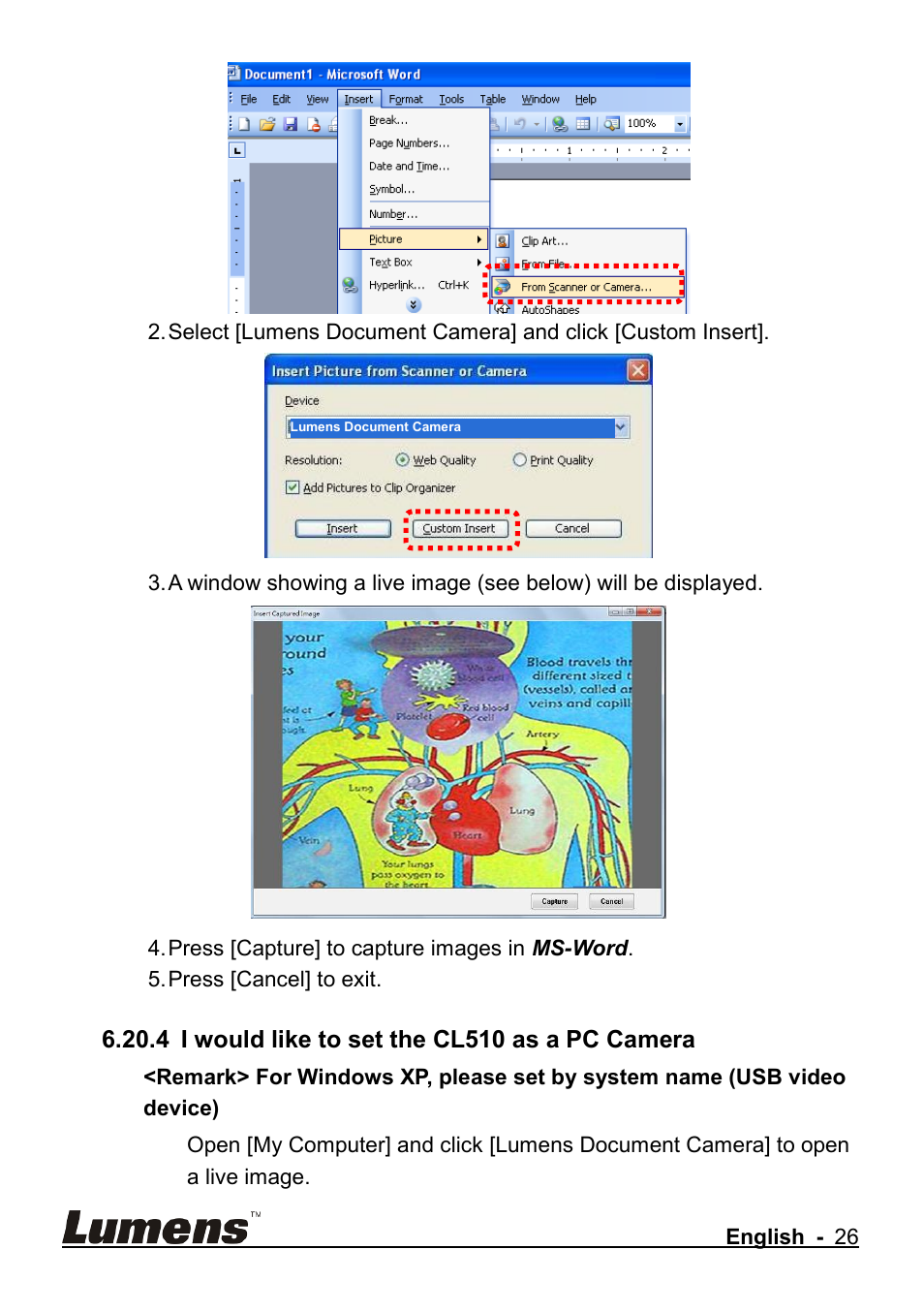 Lumens Technology CL510 User Manual | Page 27 / 42