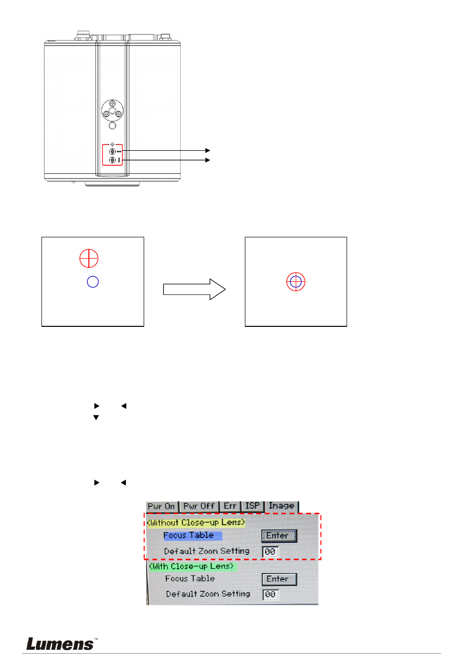 6 af table set for auto focus setting | Lumens Technology CL510 Installation User Manual | Page 13 / 17