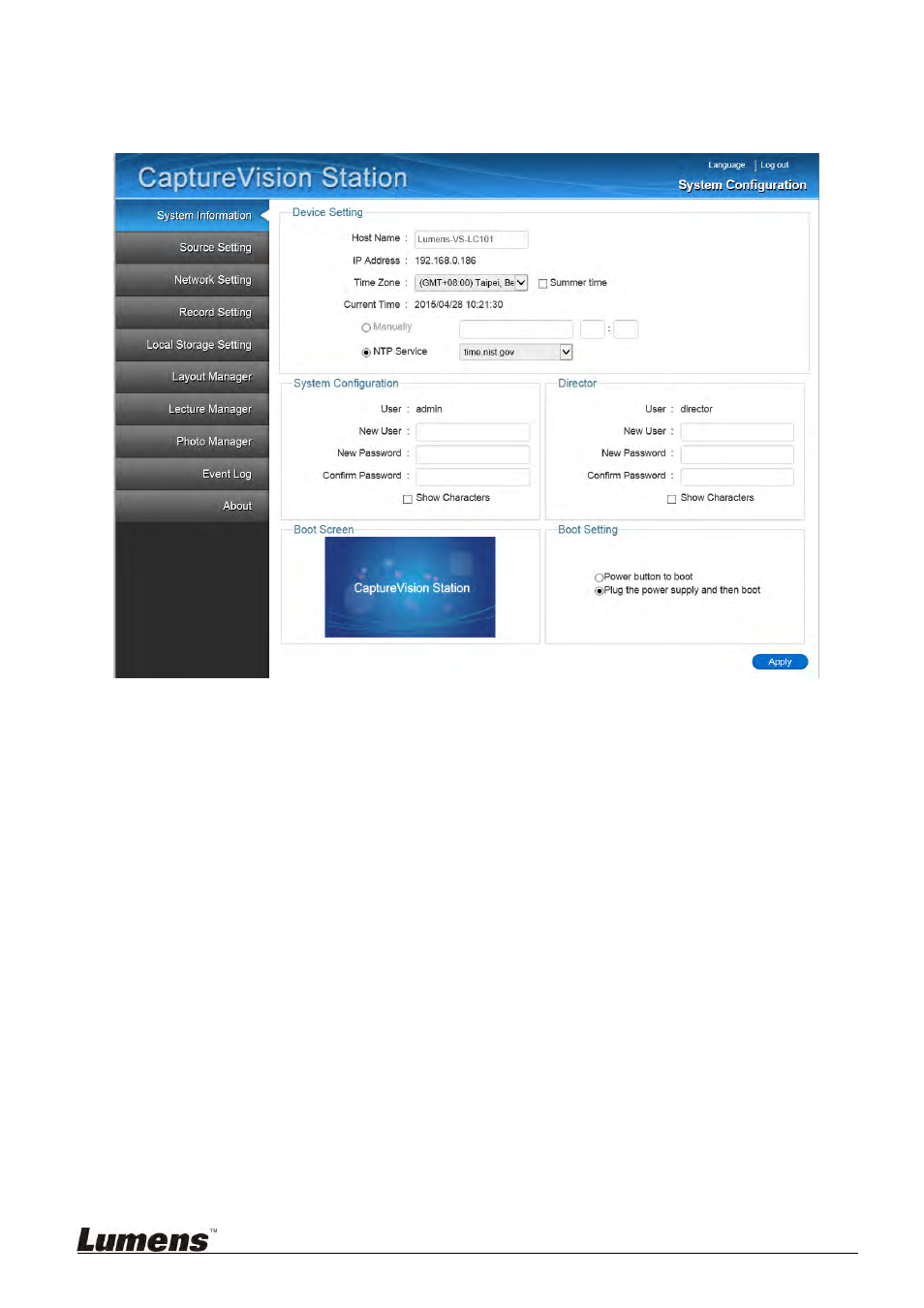 1 system configuration | Lumens Technology VS-LC101 User Manual | Page 28 / 51