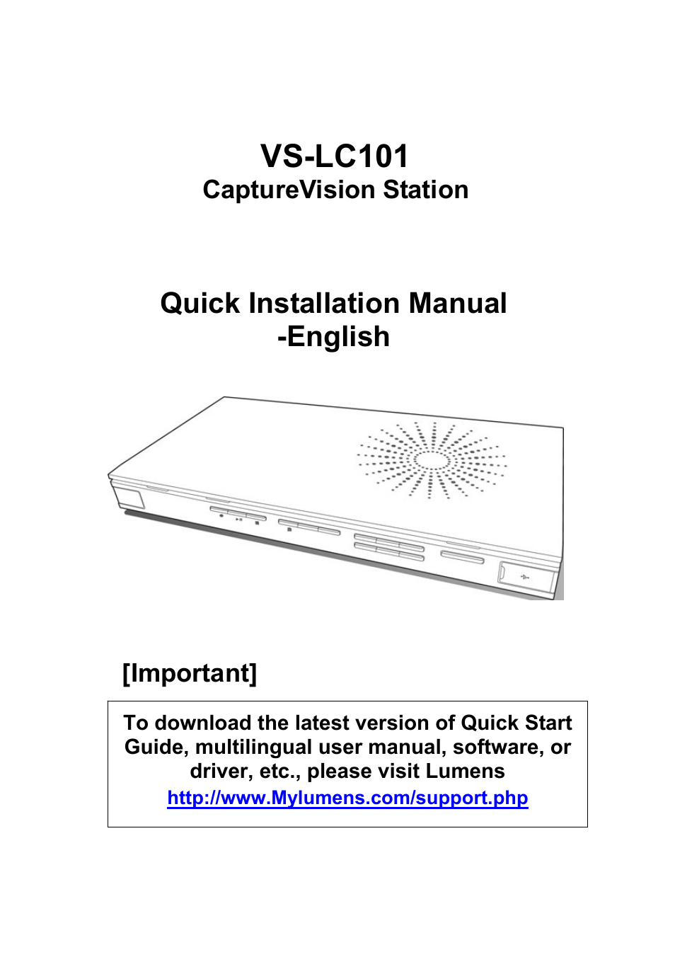 Lumens Technology VS-LC101 Installation User Manual | 11 pages