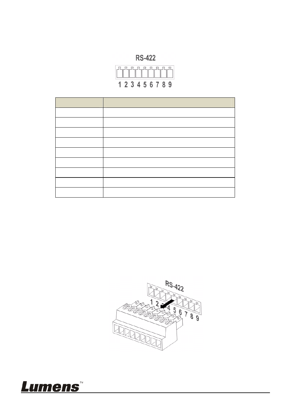 2 rs-422 connection | Lumens Technology VC-G50 User Manual | Page 36 / 39