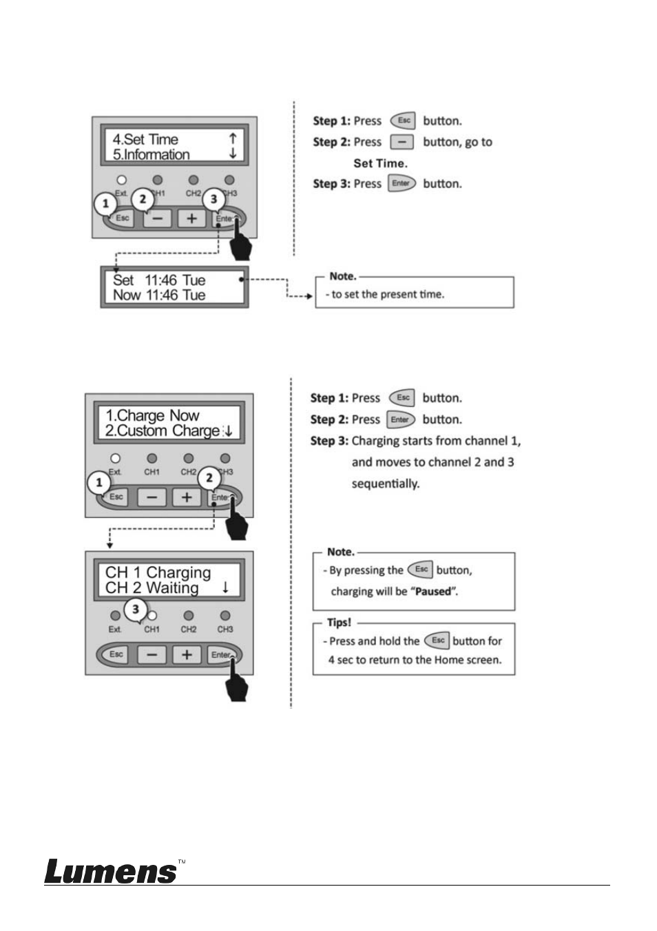4 modify the preset charging schedule | Lumens Technology CT-C50 User Manual | Page 15 / 19