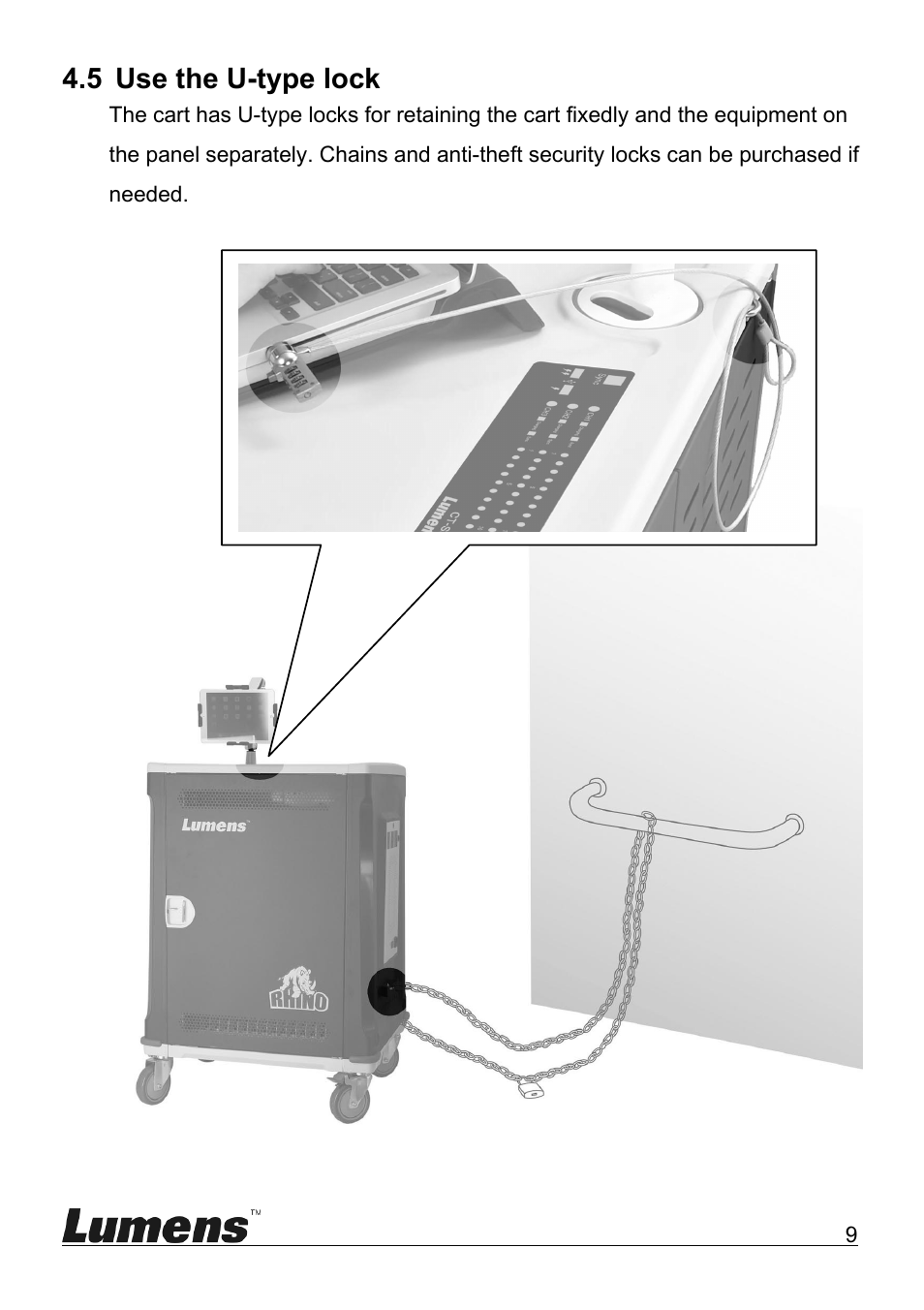 5 use the u-type lock | Lumens Technology CT-S50 User Manual | Page 11 / 19