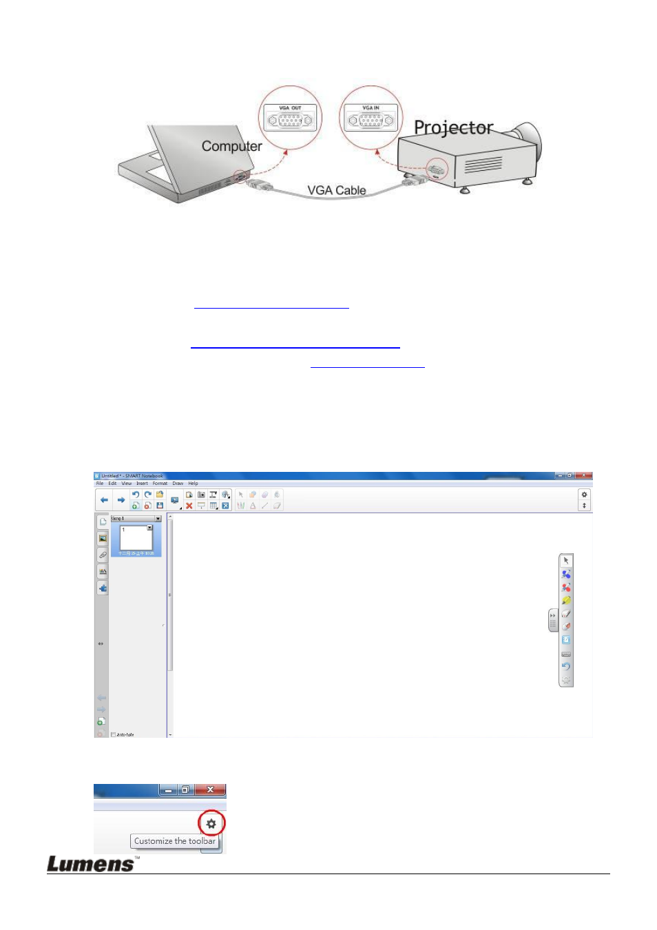 Software installation, How to get a live video feed, Drop [ smart video player ] to toolbar | 3 software installation, 4 how to get a live video feed | Lumens Technology SMART Board(PC) User Manual | Page 4 / 12