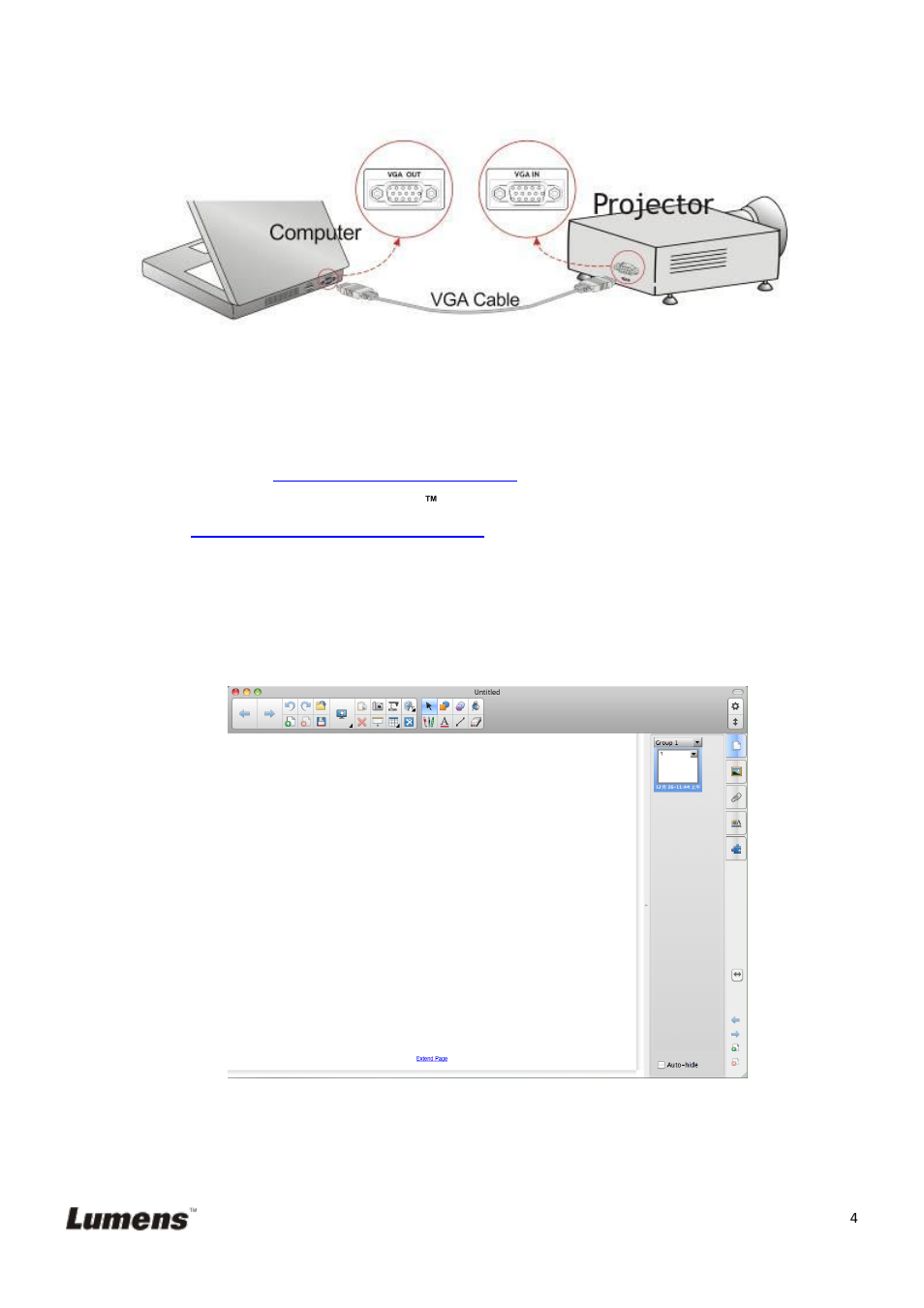 Software installation, How to get a live video feed, Use [transparent background] function | 3 software installation, 4 how to get a live video feed | Lumens Technology SMART Board(MAC) User Manual | Page 4 / 7