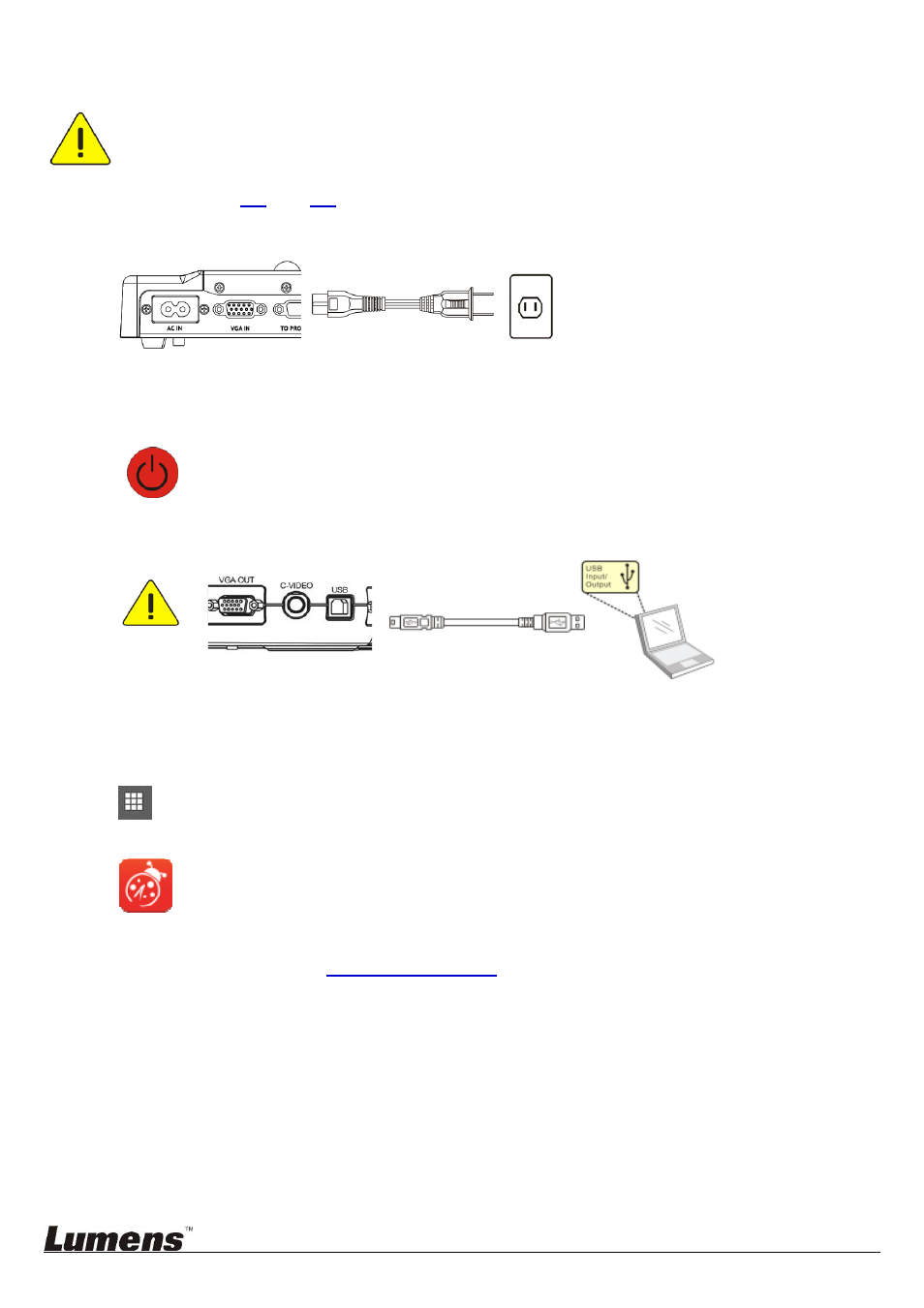 Connection to the hardware, Start to use ladibug | Lumens Technology Ladibug Chrome User Manual | Page 4 / 18