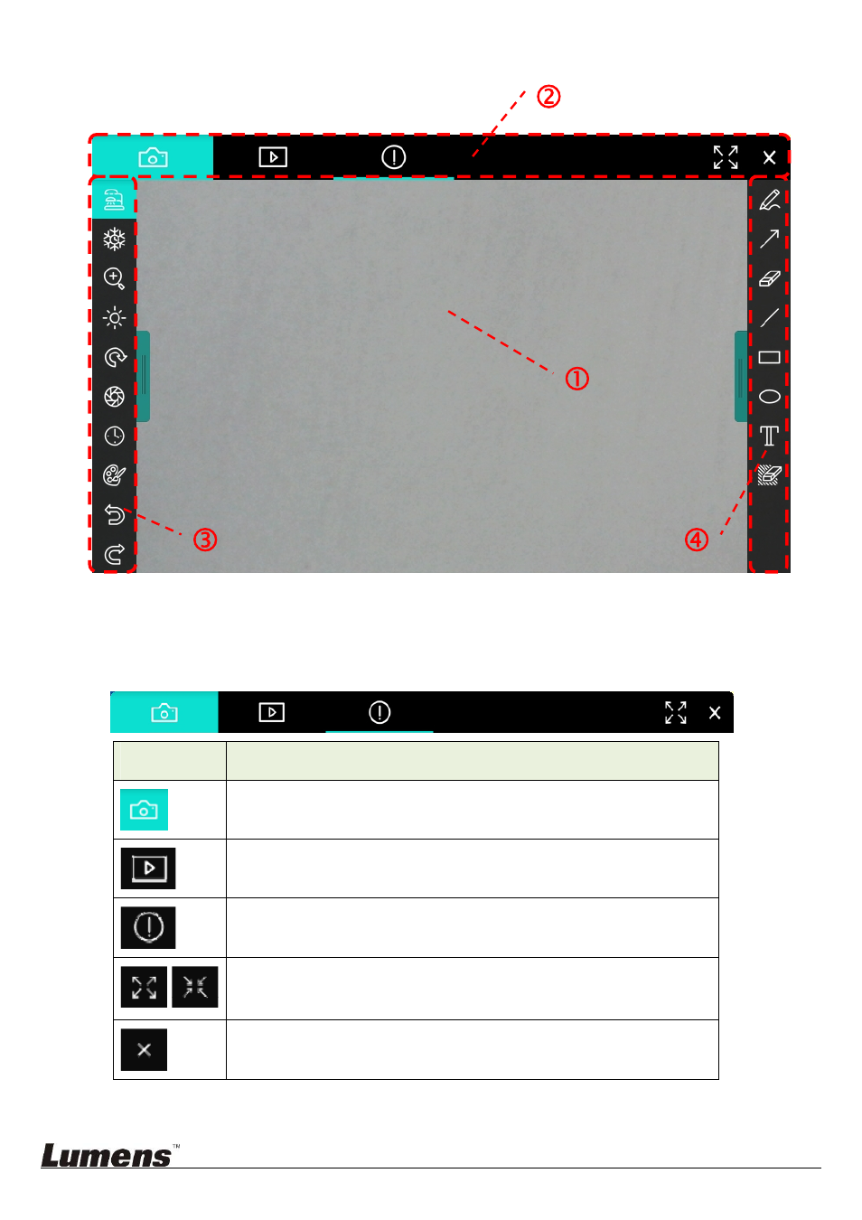 Operation interface description | Lumens Technology Ladibug Chrome User Manual | Page 5 / 18