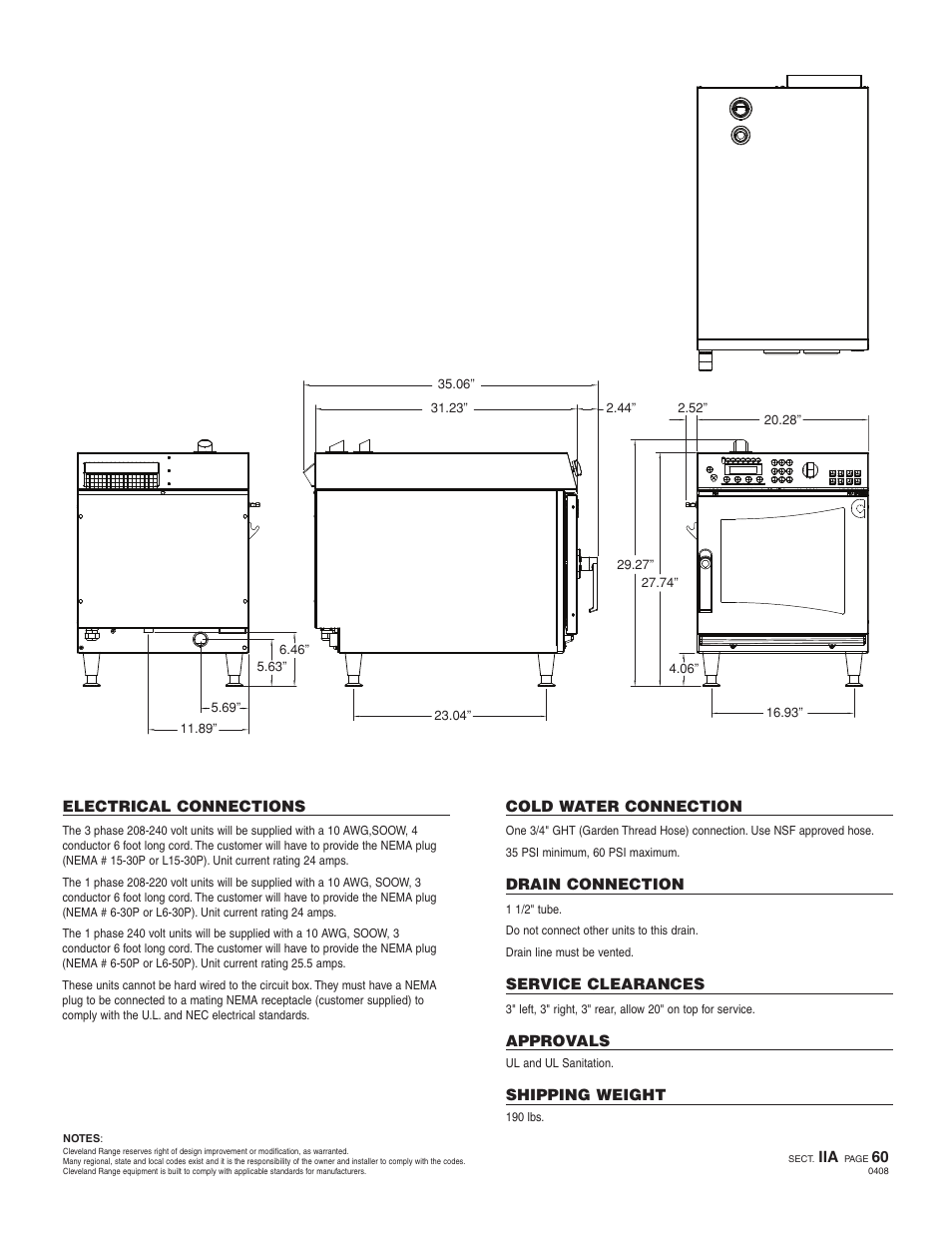 Cleveland Range OES-3.10 User Manual | Page 2 / 2