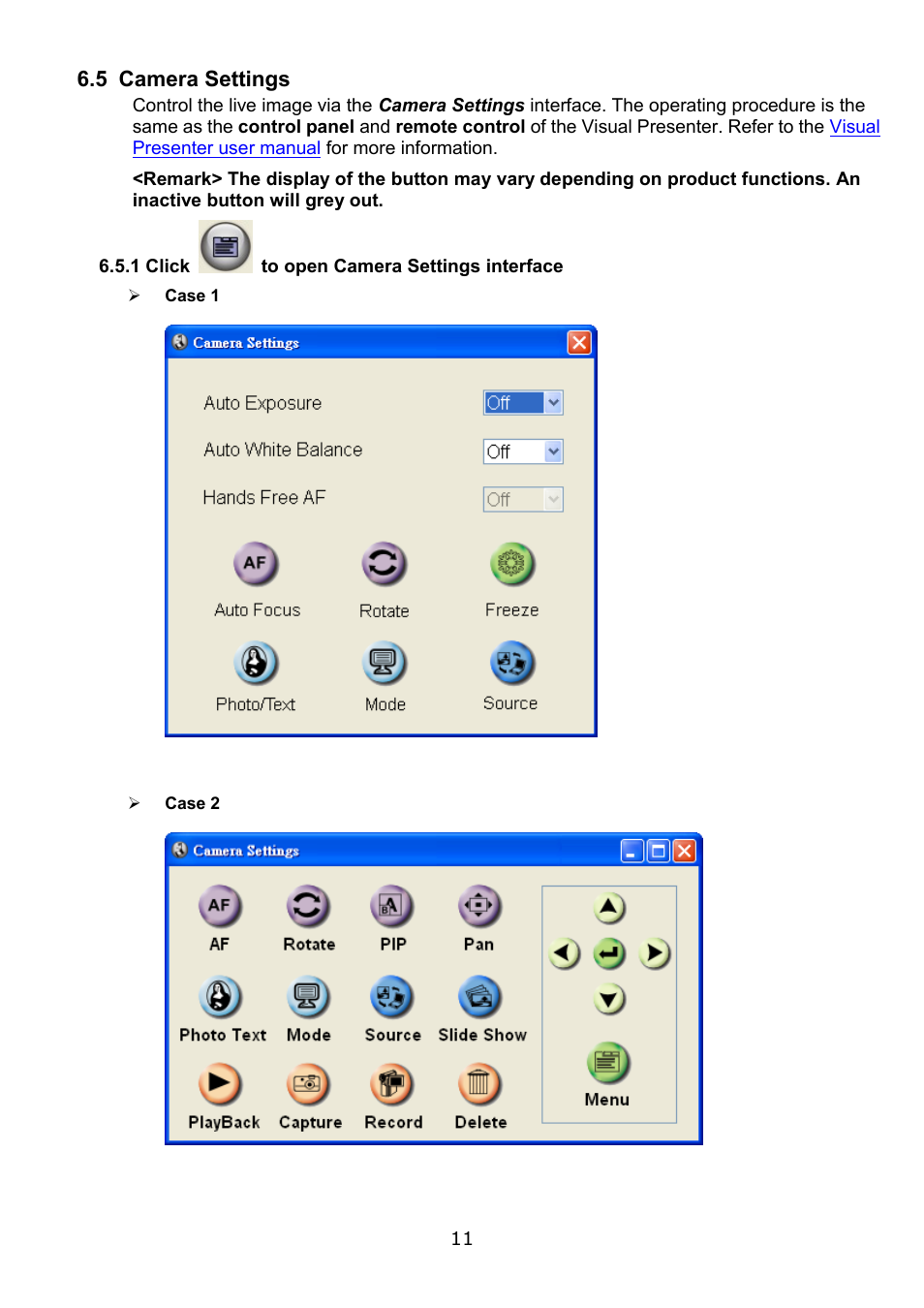 5 camera settings | Lumens Technology Podium View PC2.0 User Manual | Page 12 / 20