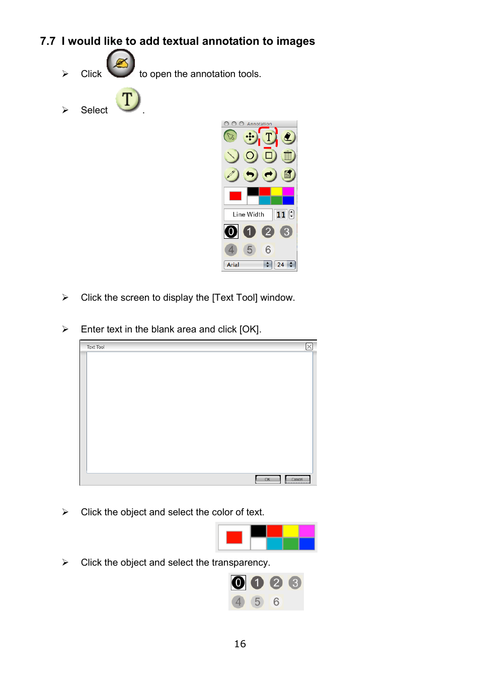 7 i would like to add textual annotation to images | Lumens Technology Podium View PC2.0 User Manual | Page 17 / 20