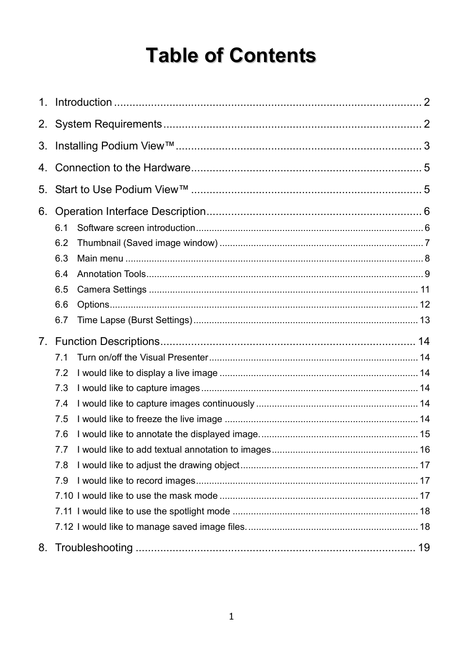 Lumens Technology Podium View PC2.0 User Manual | Page 2 / 20