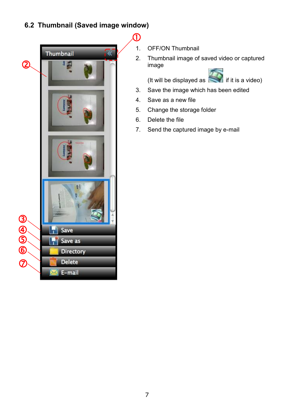 2 thumbnail (saved image window) | Lumens Technology Podium View PC2.0 User Manual | Page 8 / 20