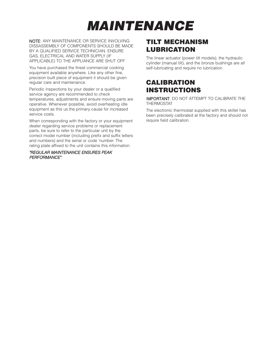 Maintenance | Cleveland Range Open Base & Modular Gas Skillet SGL-30-TR User Manual | Page 22 / 22