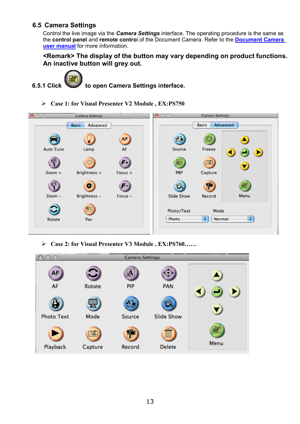 5 camera settings | Lumens Technology Podium View MAC User Manual | Page 14 / 23