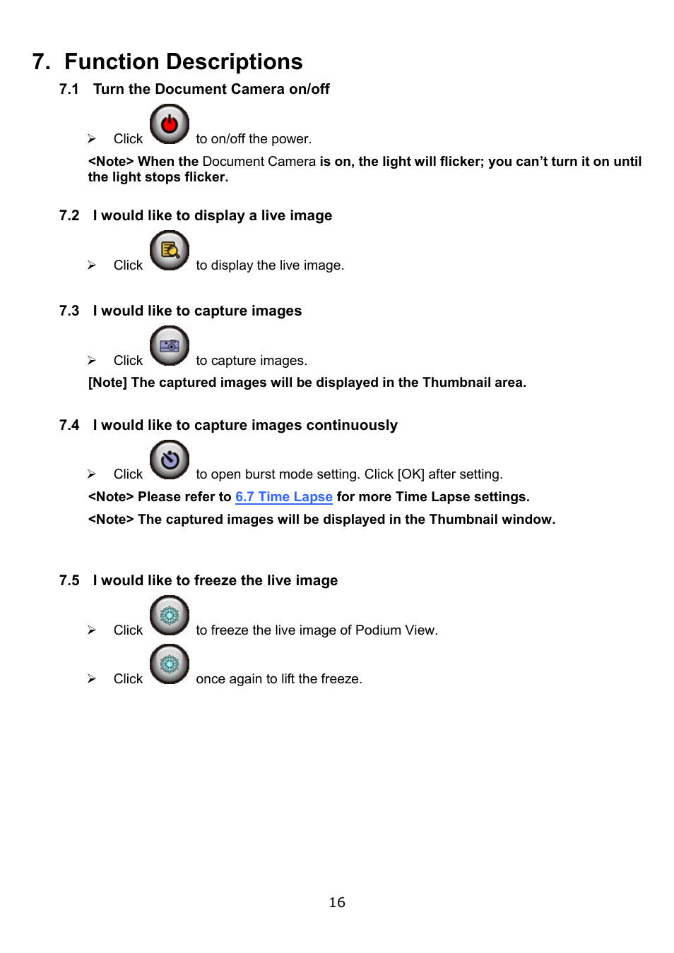 Function descriptions | Lumens Technology Podium View MAC User Manual | Page 17 / 23