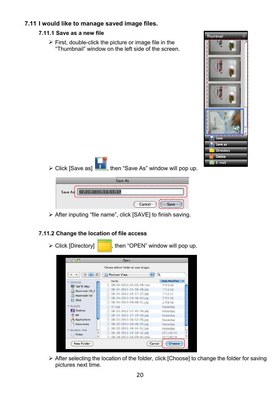 11 i would like to manage saved image files | Lumens Technology Podium View MAC User Manual | Page 21 / 23