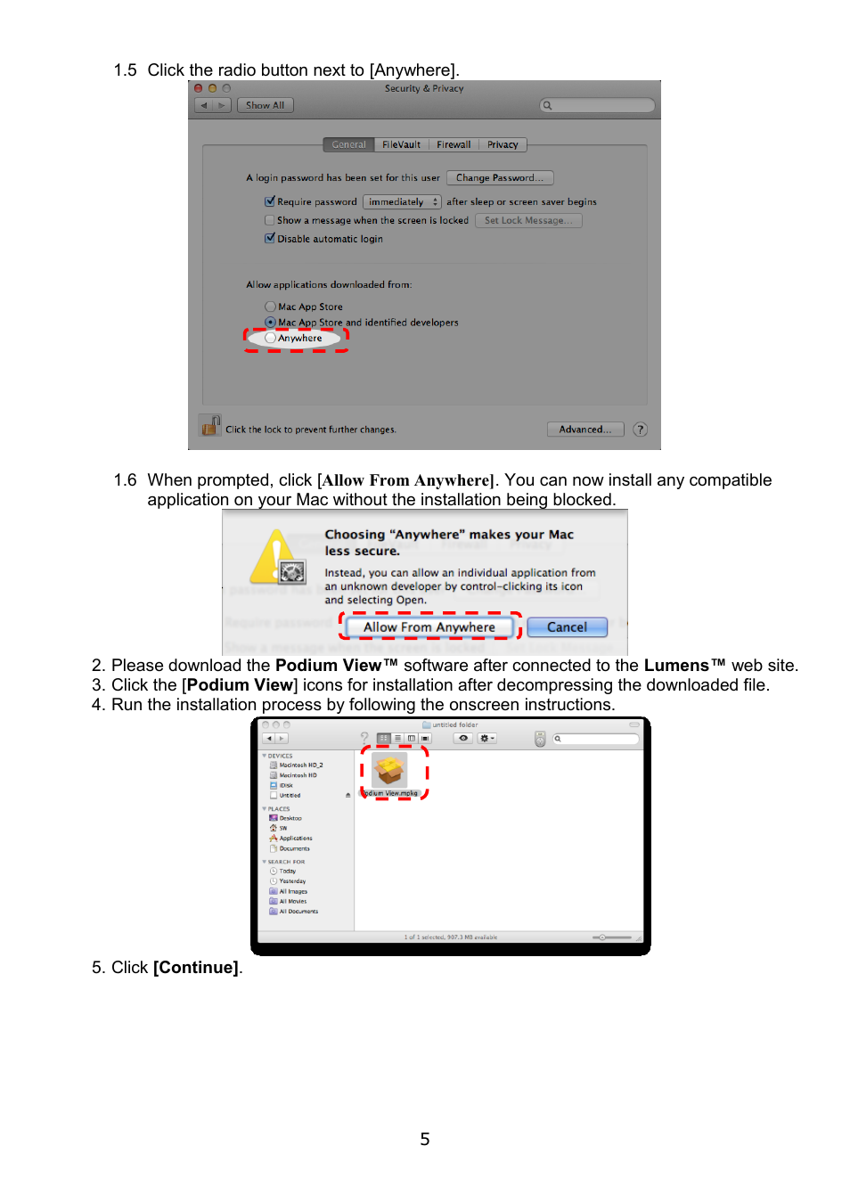 Lumens Technology Podium View MAC User Manual | Page 6 / 23