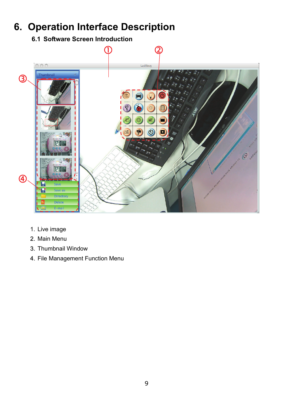 Operation interface description | Lumens Technology Ladibug MAC User Manual | Page 10 / 23
