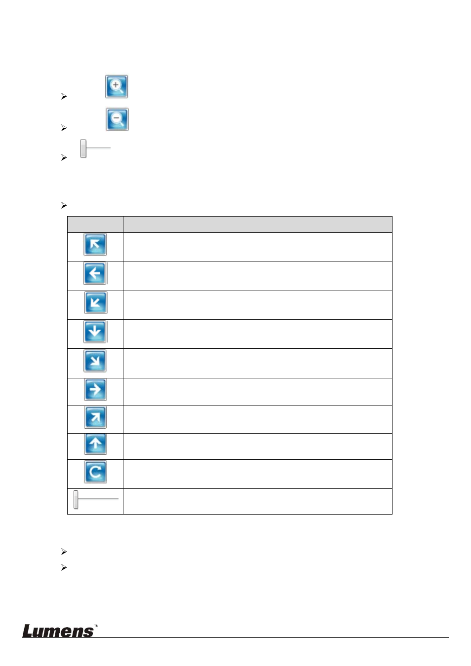 Function descriptions | Lumens Technology VMS User Manual | Page 8 / 10