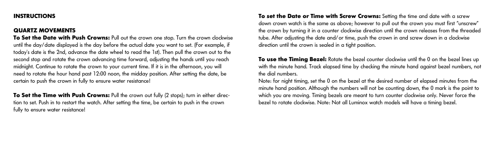 Luminox Standard User Manual | Page 3 / 40