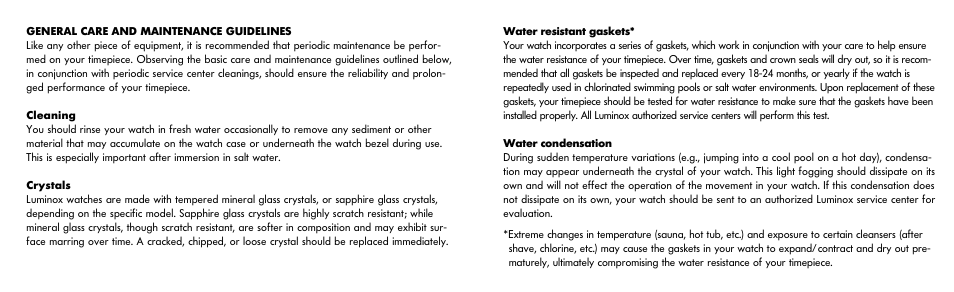 Luminox Standard User Manual | Page 5 / 40