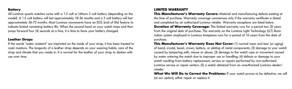 Luminox Standard User Manual | Page 6 / 40