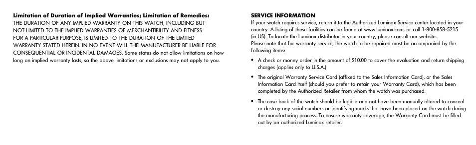 Luminox Standard User Manual | Page 7 / 40