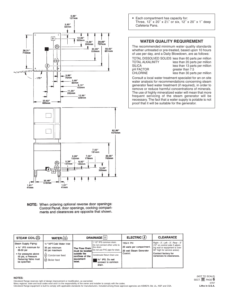 Water quality requirement | Cleveland Range 24-CSM User Manual | Page 2 / 2