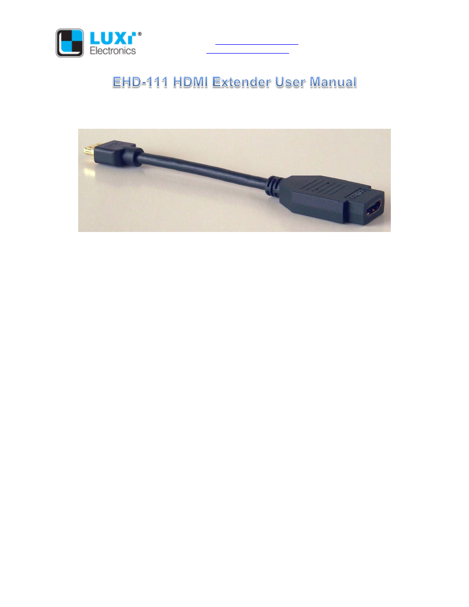 Luxi Electronics EHD-111 User Manual | 2 pages