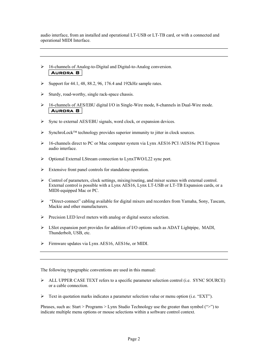 Lynx Studio Aurora 16 User Manual | Page 4 / 32
