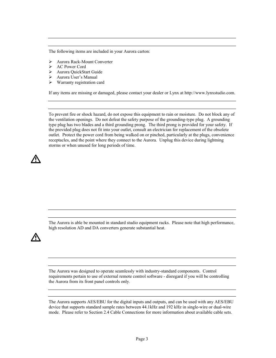 Lynx Studio Aurora 16 User Manual | Page 5 / 32