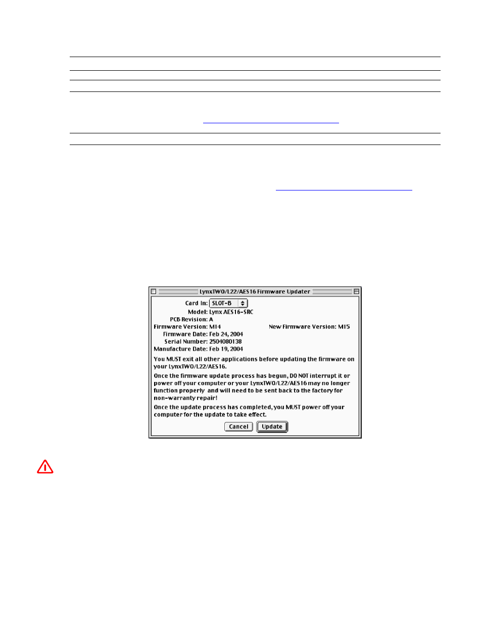 4 macintosh os 9, 2 firmware update, Macintosh os 9 | Firmware update | Lynx Studio AES16 User Manual | Page 22 / 81