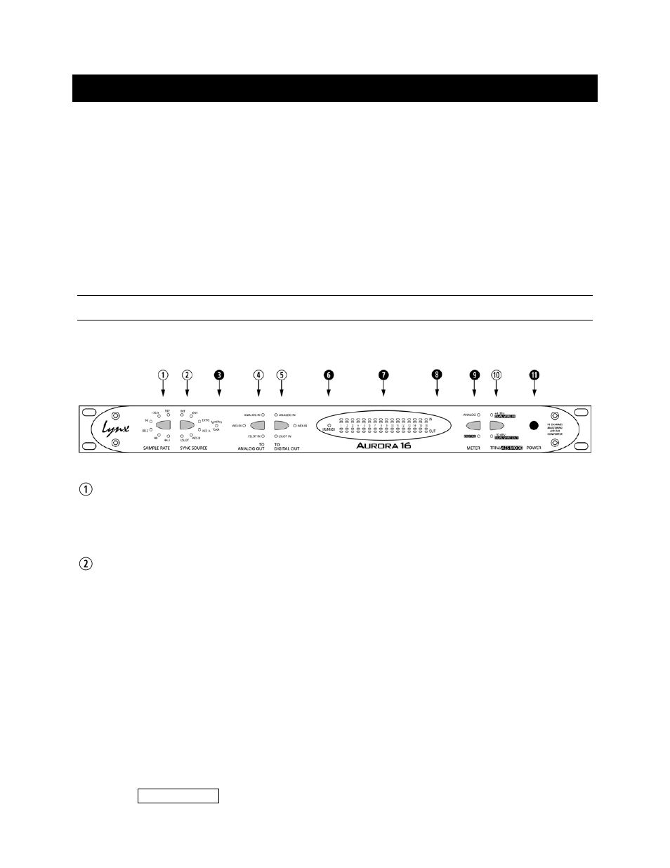 10 aurora parameter controls, 1 front panel controls | Lynx Studio LT-HD User Manual | Page 21 / 28