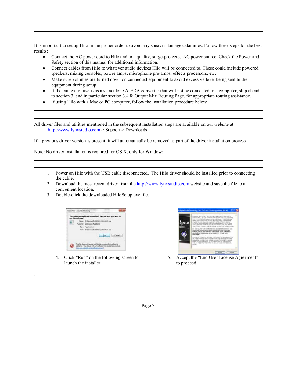 Lynx Studio Hilo Reference A/D D/A Converter System - Owner's Manual with LT-USB User Manual | Page 11 / 68