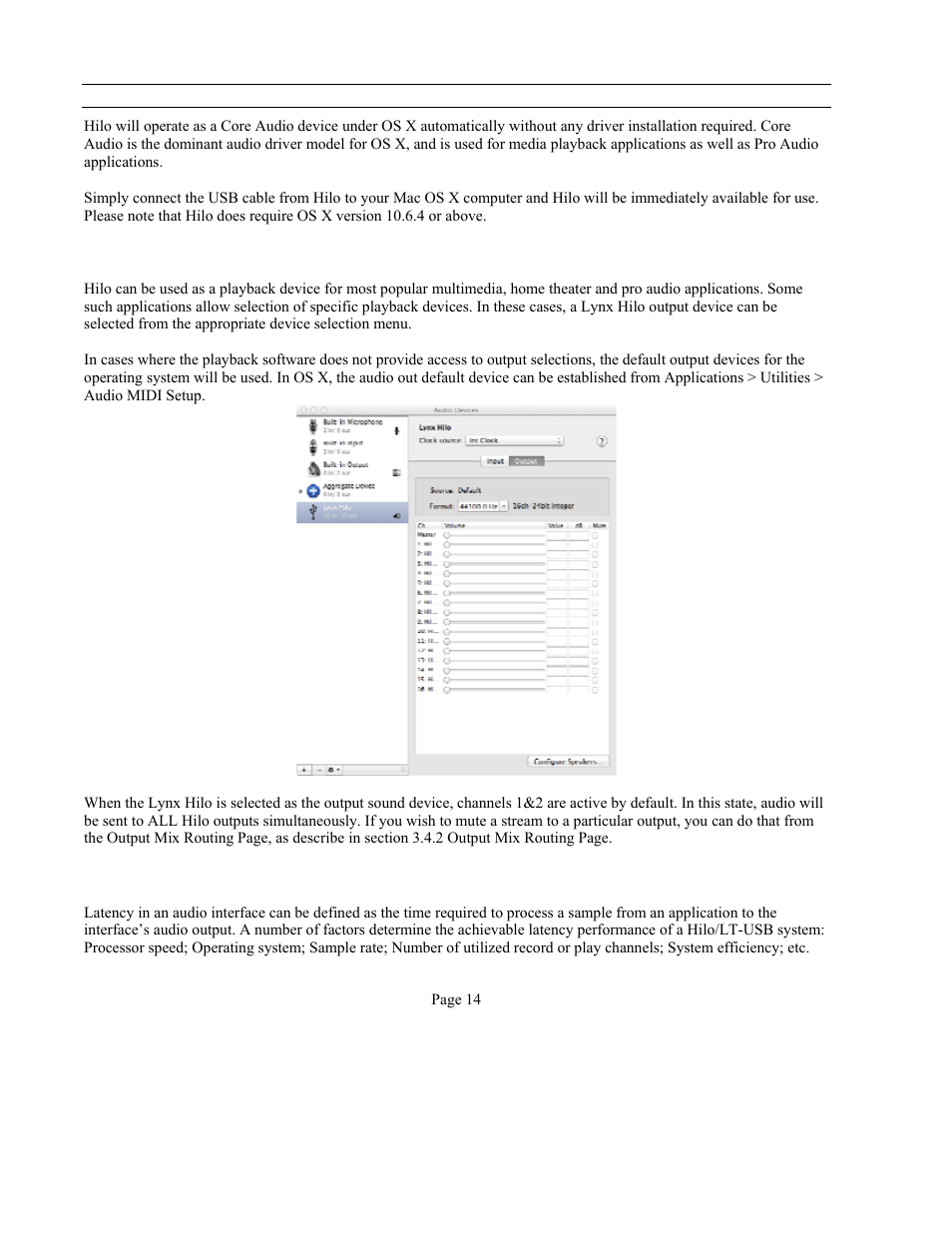 Lynx Studio Hilo Reference A/D D/A Converter System - Owner's Manual with LT-USB User Manual | Page 18 / 68