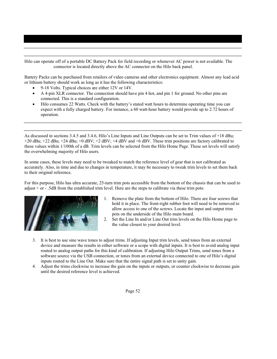 5 appendices | Lynx Studio Hilo Reference A/D D/A Converter System - Owner's Manual with LT-USB User Manual | Page 56 / 68