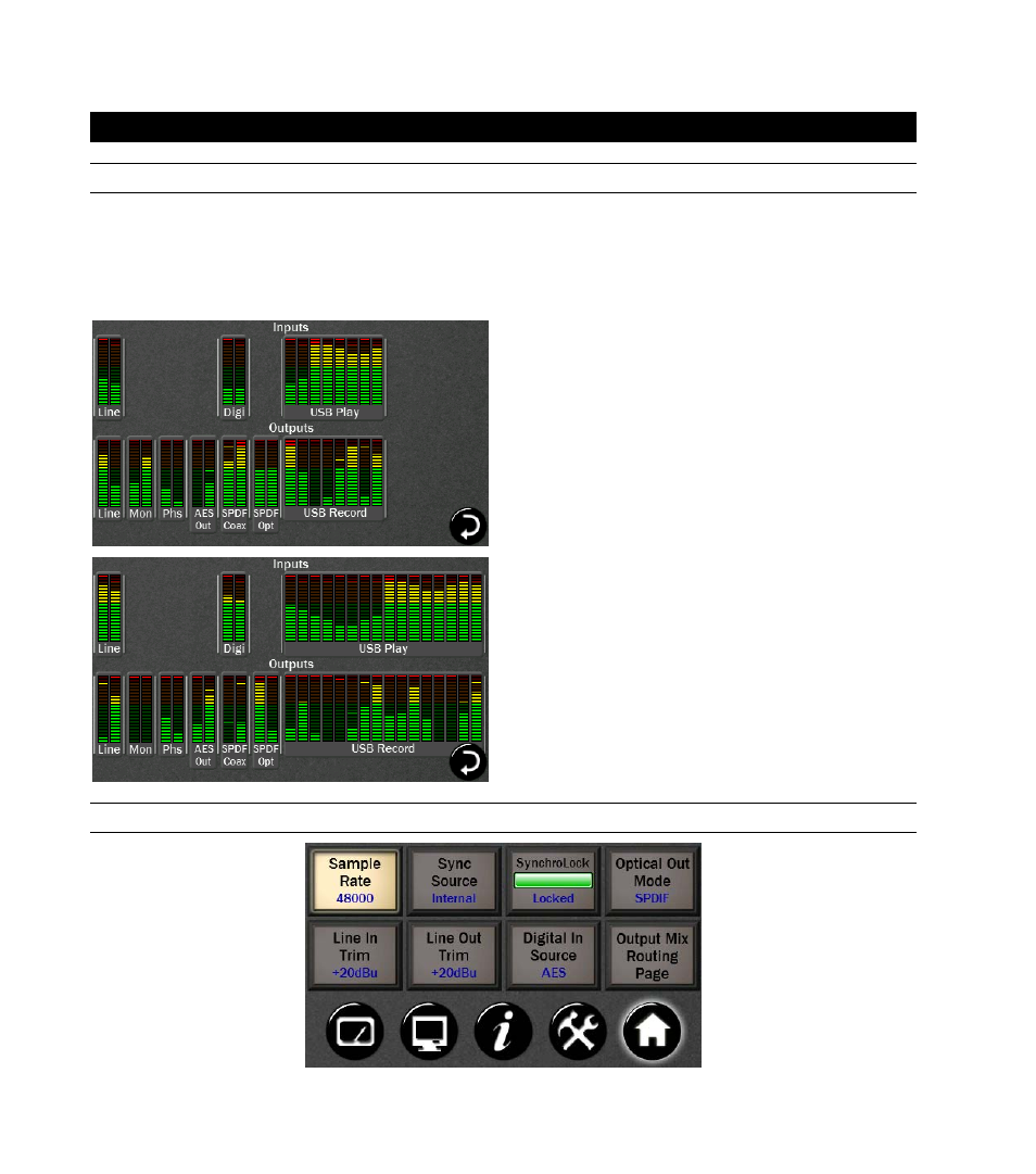1 hilo firmware 5 features, 1 meters, 2 home menu | Lynx Studio Hilo Version 5 Firmware User Manual | Page 2 / 13