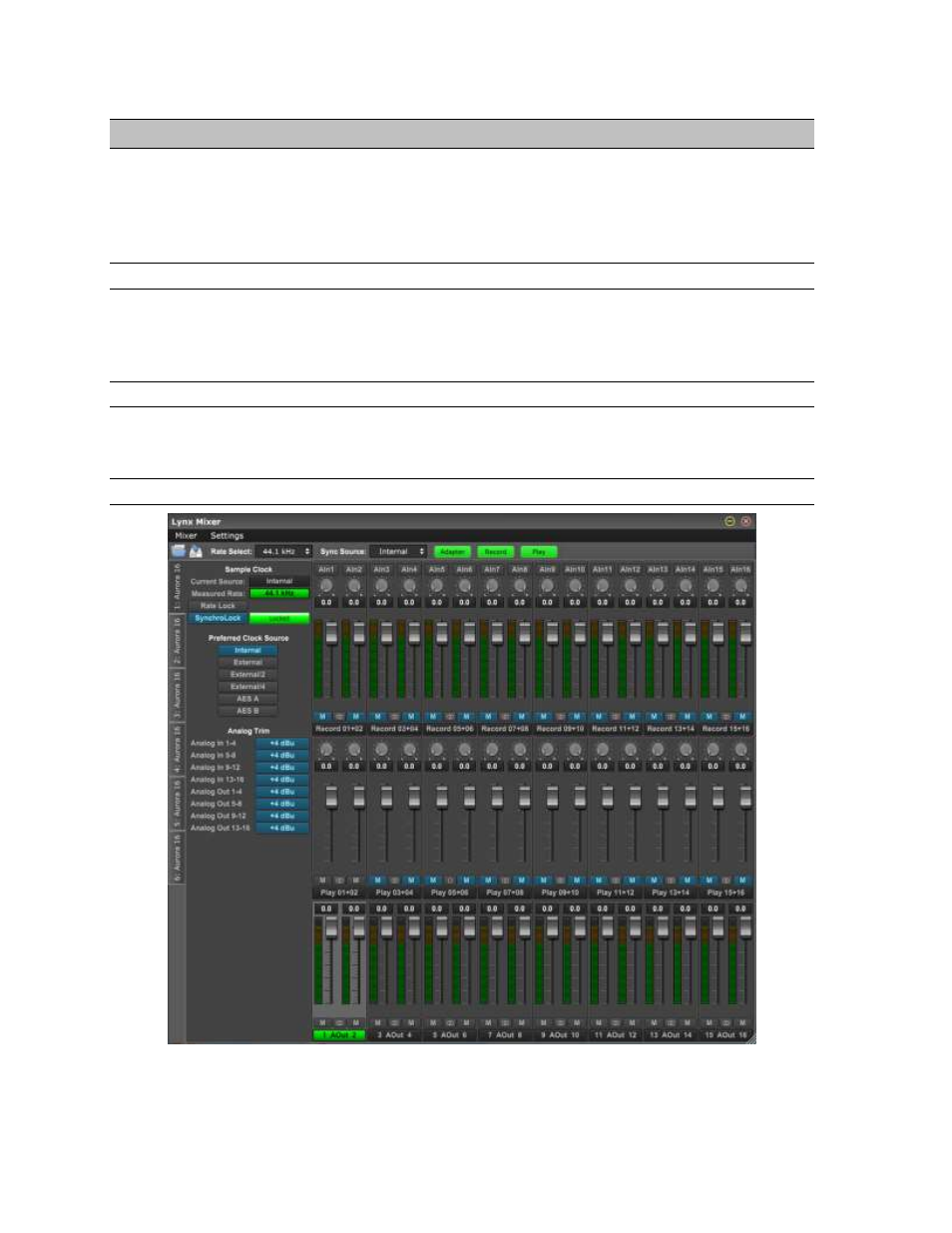 Lynx mixer application reference, Starting the lynx mixer application within windows, Starting lynx mixer application within os x | General operation, 7 lynx mixer application reference | Lynx Studio LT-TB Thunderbolt User Manual | Page 24 / 55